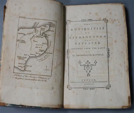 RICHBOROUGH: Battely, John - The Antiquities of Richborough and Reculver. Abridged from the Latin,